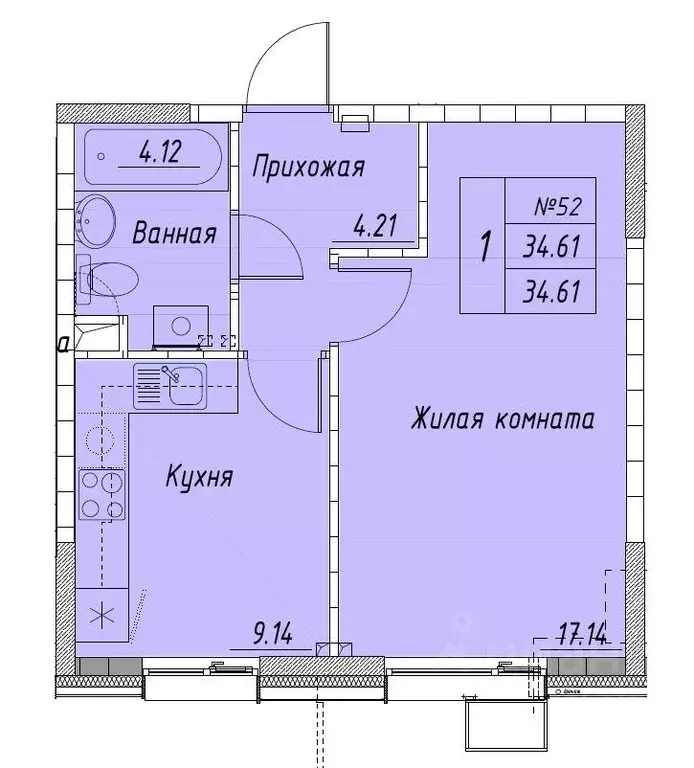 1-к кв. Татарстан, Набережные Челны ул. Вазила Мавликова, 1 (34.2 м) - Фото 1