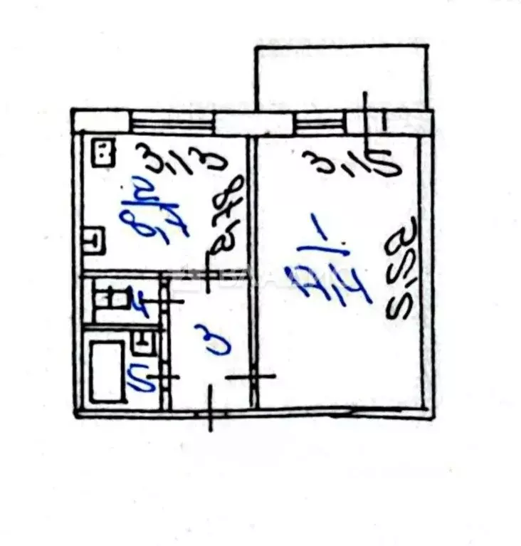 1-к кв. Белгородская область, Белгород бул. Юности, 7а (33.7 м) - Фото 1