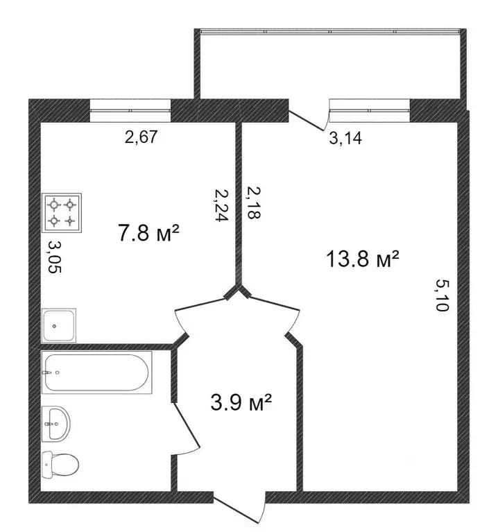 1-к кв. Коми, Сыктывкар Сысольское ш., 17 (31.0 м) - Фото 1