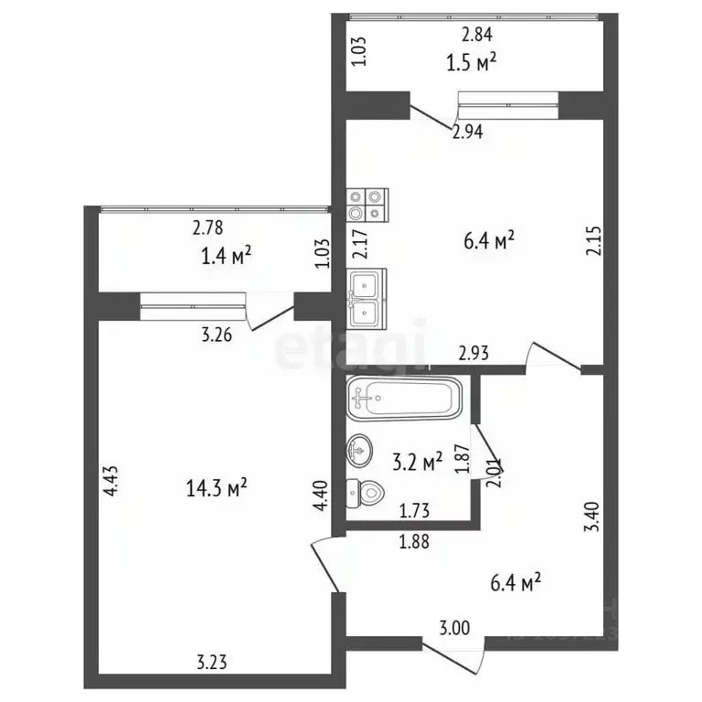 1-к кв. Башкортостан, Стерлитамак 23 Мая ул., 24Б (30.3 м) - Фото 2
