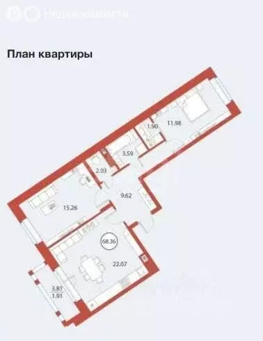 3-комнатная квартира: Санкт-Петербург, Плесецкая улица, 4 (70 м) - Фото 0