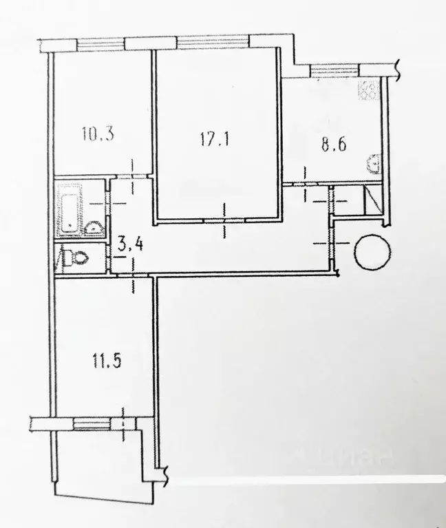 3-к кв. Омская область, Омск Волгоградская ул., 24 (63.4 м) - Фото 0