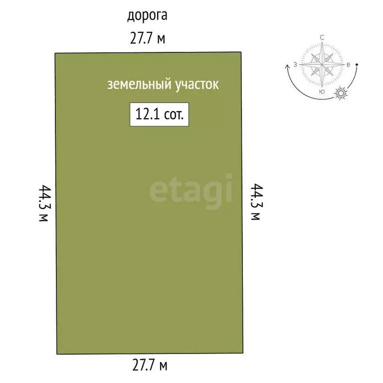 Участок в село Санниково, Молодёжная улица (12.1 м) - Фото 1