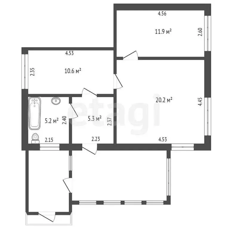 Дом в село Ярково, улица Строителей (47.5 м) - Фото 2