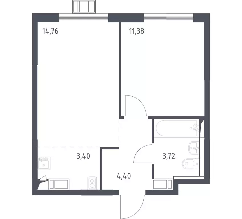 1-комнатная квартира: село Ям, улица Мезенцева, 7 (37.9 м) - Фото 1