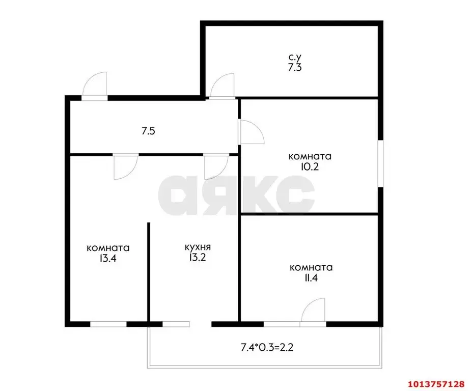 3-комнатная квартира: Краснодар, улица Евгении Жигуленко, 9 (63 м) - Фото 1