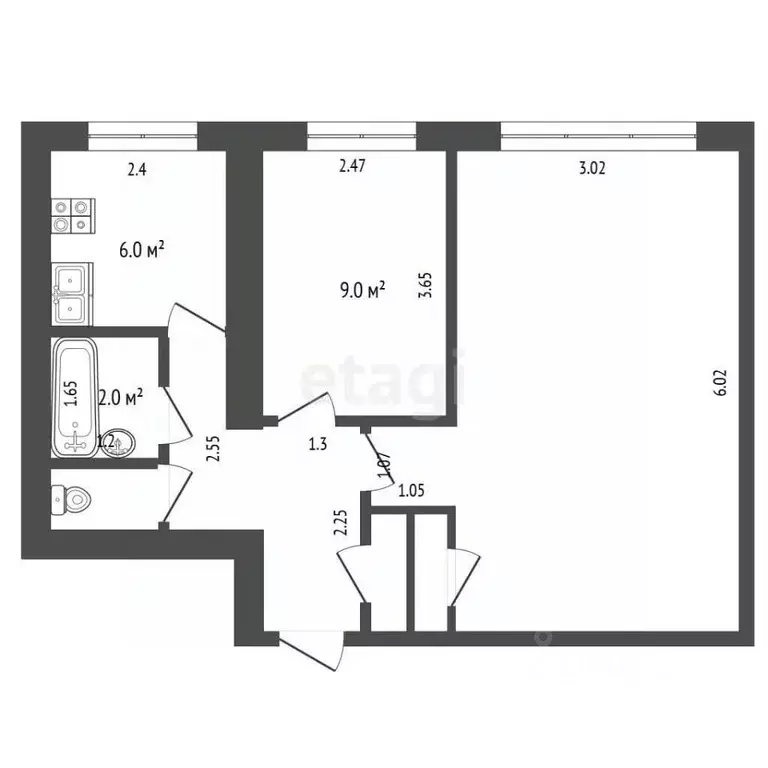 2-к кв. Самарская область, Самара ул. Стара-Загора, 147 (43.4 м) - Фото 2