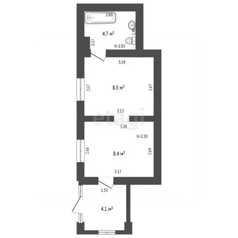2-к кв. Крым, Алупка пер. Нагорный, 10 (25.7 м) - Фото 2