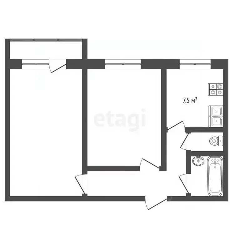 2-к кв. Московская область, Коломна Весенняя ул., 20 (43.2 м) - Фото 1