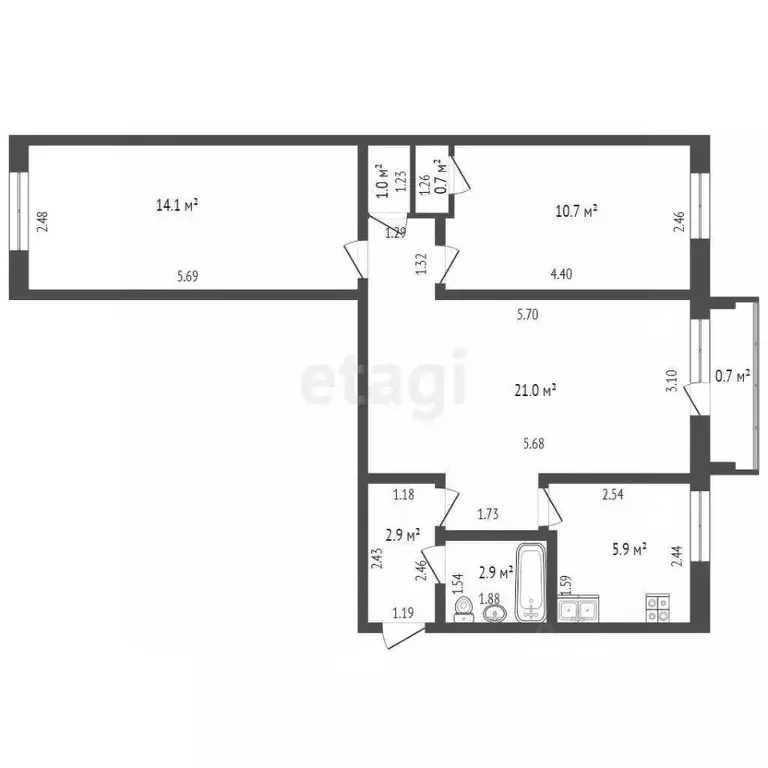 3-к кв. Башкортостан, Стерлитамак просп. Октября, 53 (59.2 м) - Фото 2