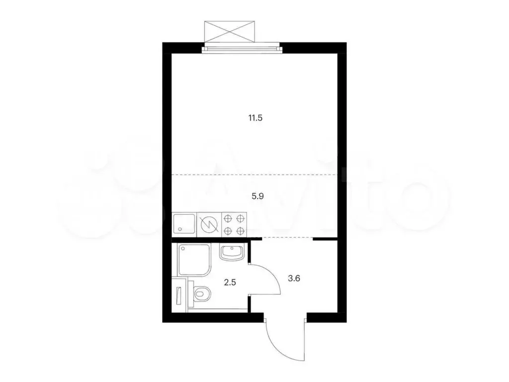 Квартира-студия, 23,5 м, 18/28 эт. - Фото 0