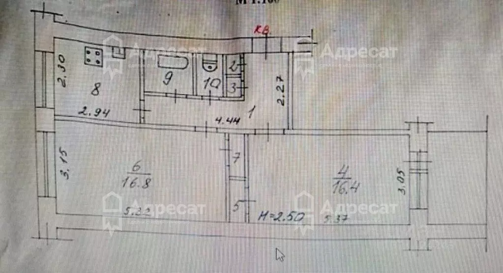 2-к кв. Волгоградская область, Волгоград Невская ул., 6а (54.0 м) - Фото 0