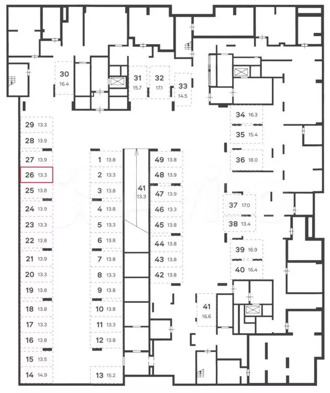 Машиноместо, 13 м - Фото 1