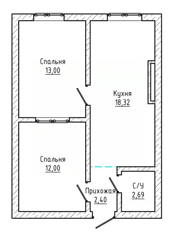 2-к кв. Кабардино-Балкария, Баксан Эльбрусская ул. (48.7 м) - Фото 2