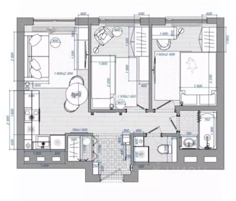 2-к кв. Тульская область, Щекино ул. Ленина, 44 (41.8 м) - Фото 2