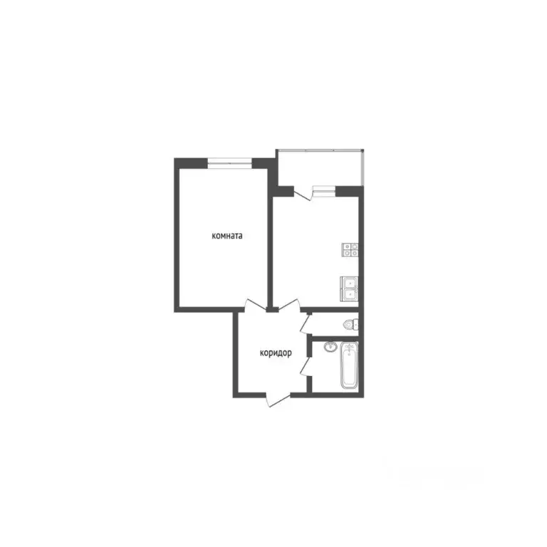 1-к кв. Тюменская область, Тюмень ул. 50 лет Октября, 75к1 (39.5 м) - Фото 2