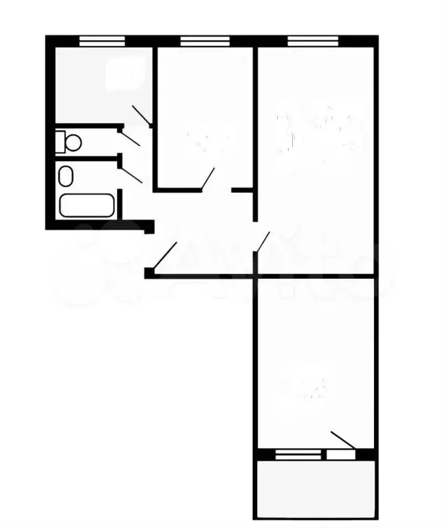 3-к. квартира, 59 м, 8/9 эт. - Фото 0