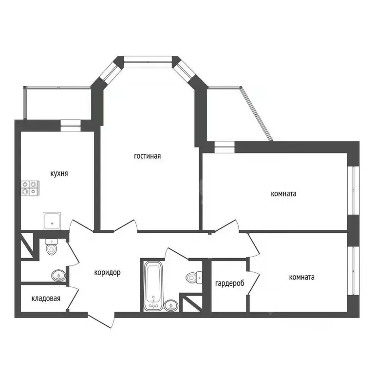 3-к кв. Воронежская область, Новоусманский район, Отрадненское с/пос, ... - Фото 2