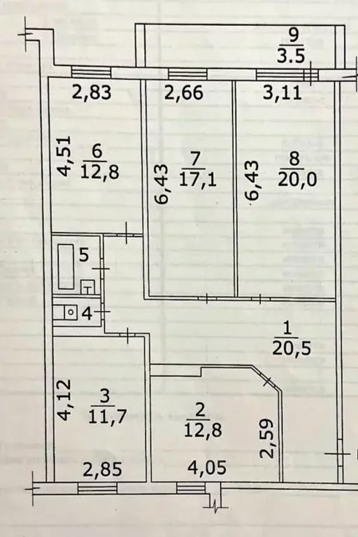 4-к кв. Татарстан, Набережные Челны ул. Раскольникова, 33 (98.8 м) - Фото 1