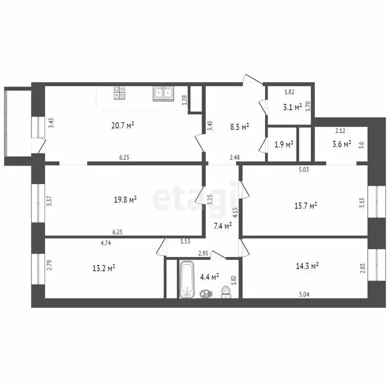 4-комнатная квартира: Новый Уренгой, район Южная Жилая Часть, ... - Фото 0