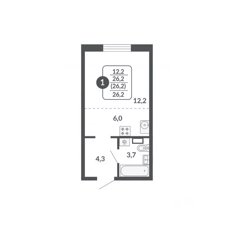 1-к кв. Кировская область, Киров  (26.2 м) - Фото 0