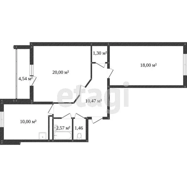 2-комнатная квартира: Миасс, проспект Макеева, 69 (66.9 м) - Фото 1