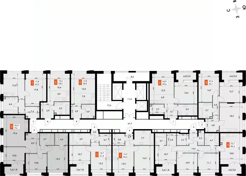 3-к кв. Нижегородская область, Нижний Новгород Черниговская ул. (75.1 ... - Фото 1
