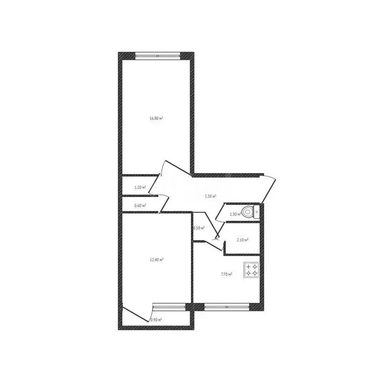 2-комнатная квартира: Свень, Советская улица, 2 (50.9 м) - Фото 0