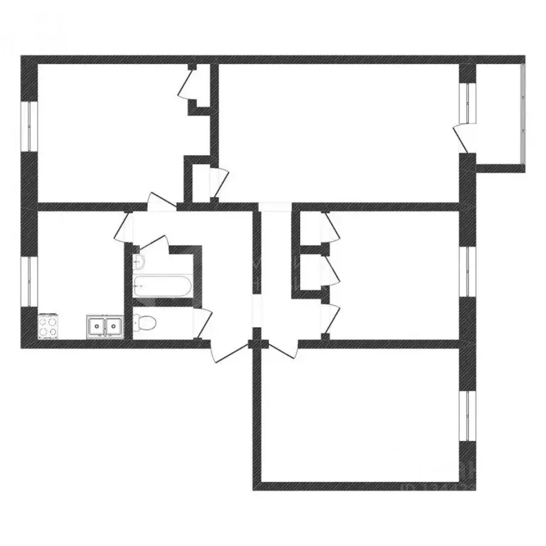 4-к кв. Тюменская область, Тюмень ул. Беляева, 21 (61.2 м) - Фото 1