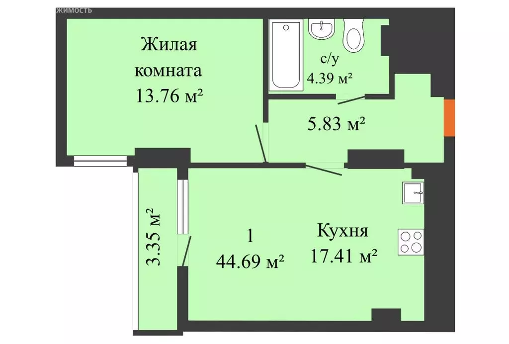 2-комнатная квартира: Ростов-на-Дону, проспект Ленина, 46/2 (50 м) - Фото 0