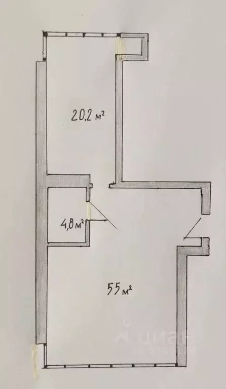 2-к кв. Татарстан, Казань ул. Абсалямова, 19 (80.0 м) - Фото 1