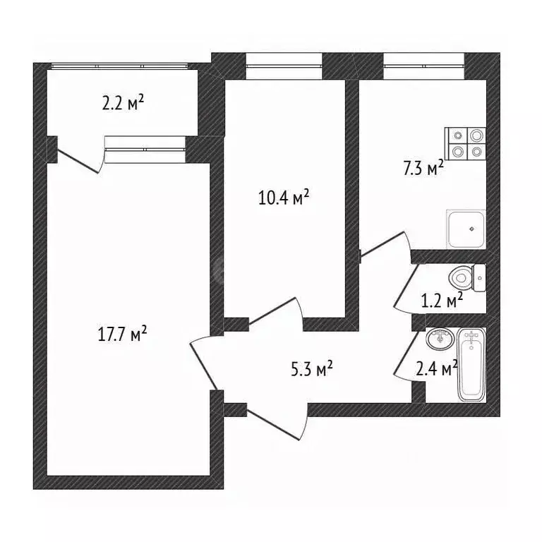 2-к кв. Нижегородская область, Нижний Новгород Планетная ул., 37 (44.0 ... - Фото 2