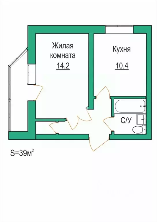 1-к кв. Амурская область, Благовещенский район, с. Чигири ул. ... - Фото 2