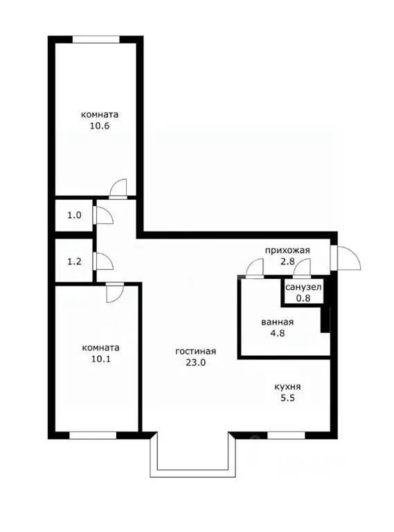 3-к кв. Краснодарский край, Сочи ул. Ленина, 42 (59.8 м) - Фото 2