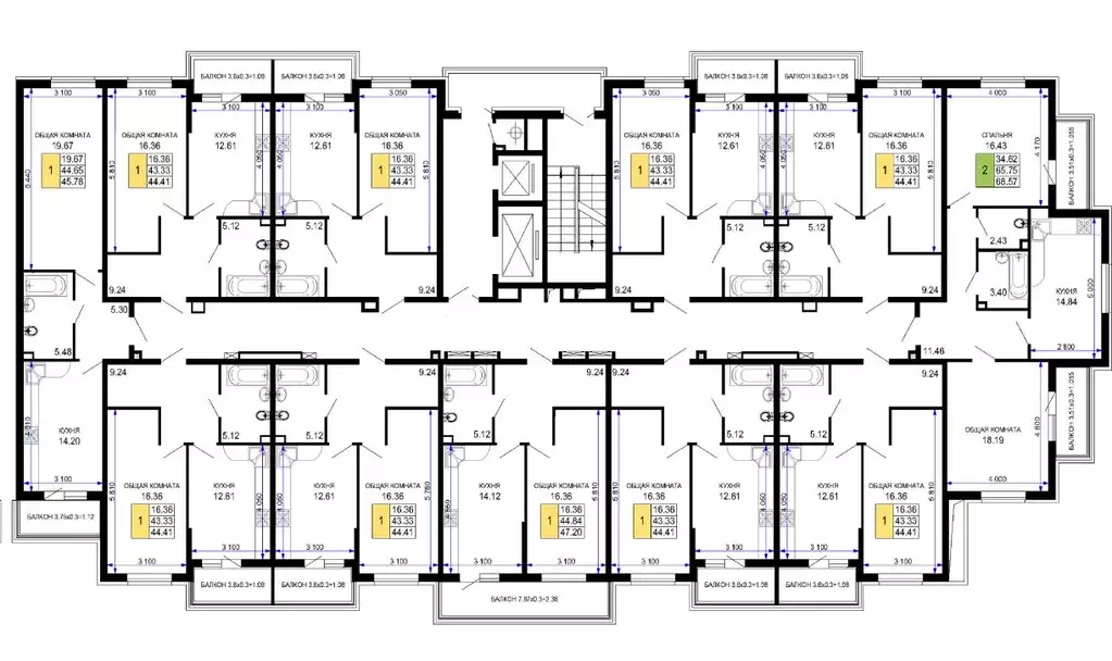 1-к кв. Краснодарский край, Краснодар Имени Петра Метальникова мкр, ... - Фото 2