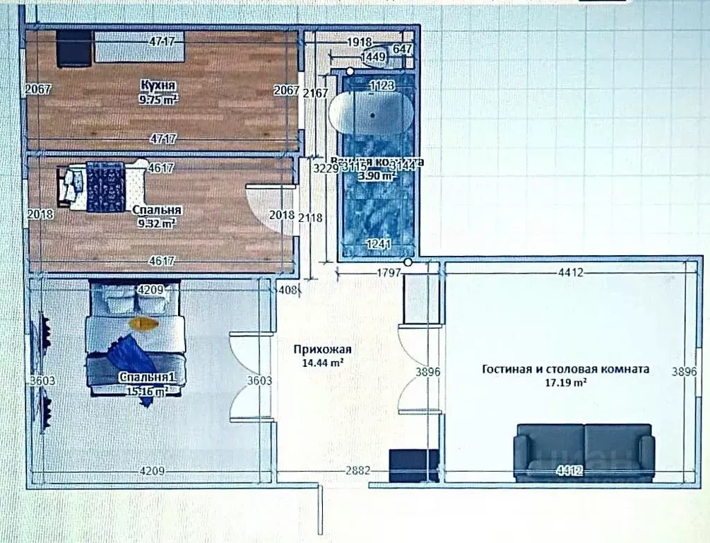 3-к кв. Новгородская область, Великий Новгород Район Торговая сторона, ... - Фото 2
