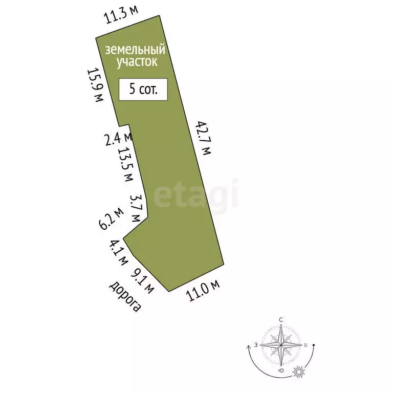 Участок в Рыбачье, Лучистая улица (5 м) - Фото 1