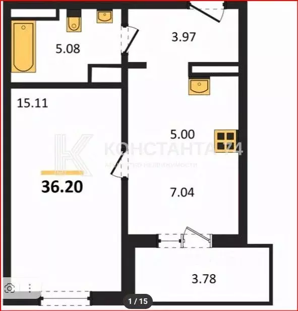 1-к кв. Челябинская область, Челябинский городской округ, пос. ... - Фото 2