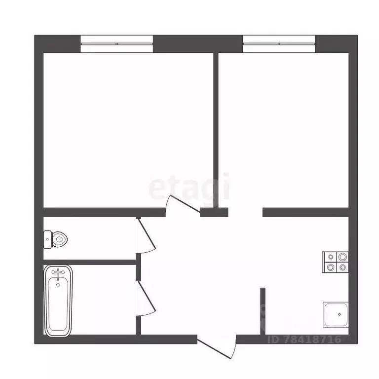 2-к кв. Калужская область, Обнинск ул. Курчатова, 27 (38.6 м) - Фото 2