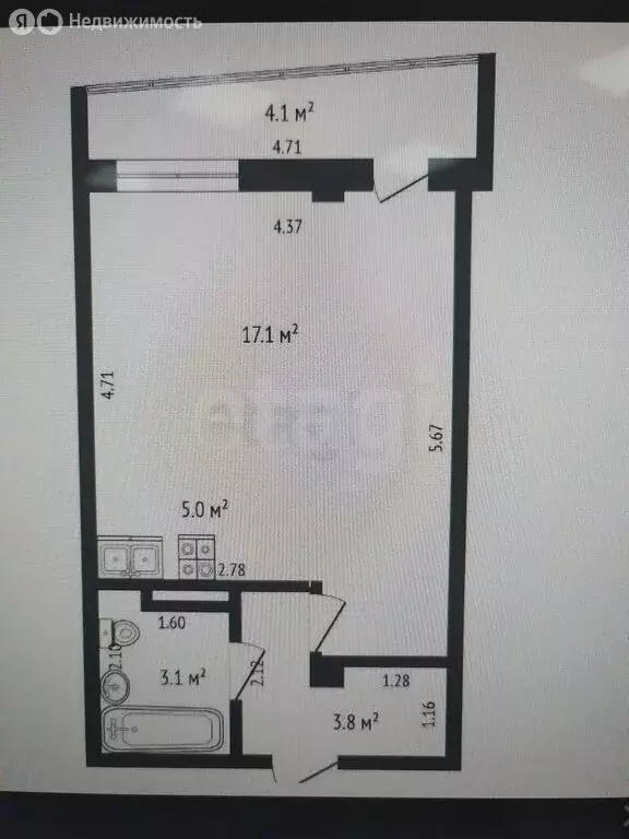 1-комнатная квартира: Абакан, улица Ленинского Комсомола, 77 (29 м) - Фото 0