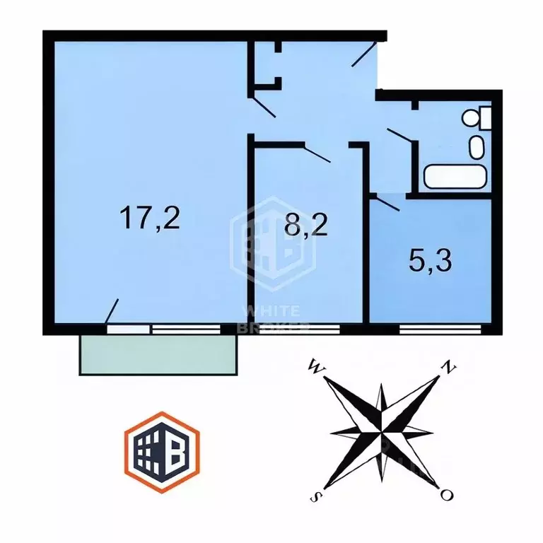 2-к кв. Москва 3-я Красногвардейская ул., 6 (42.0 м) - Фото 2