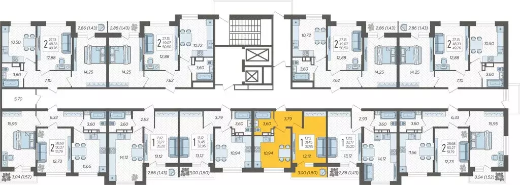 1-комнатная квартира: Краснодар, ЖК Смородина (32.95 м) - Фото 1