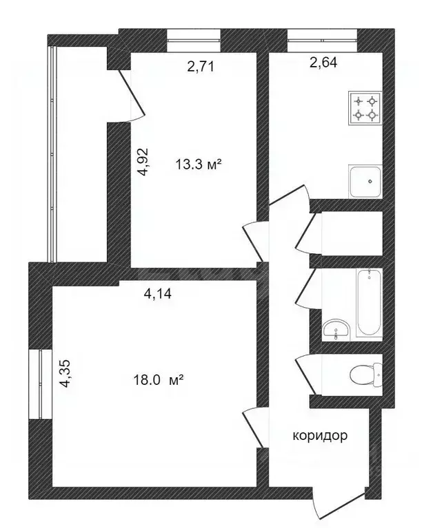 2-к кв. Москва Шереметьевская ул., 27 (61.0 м) - Фото 2