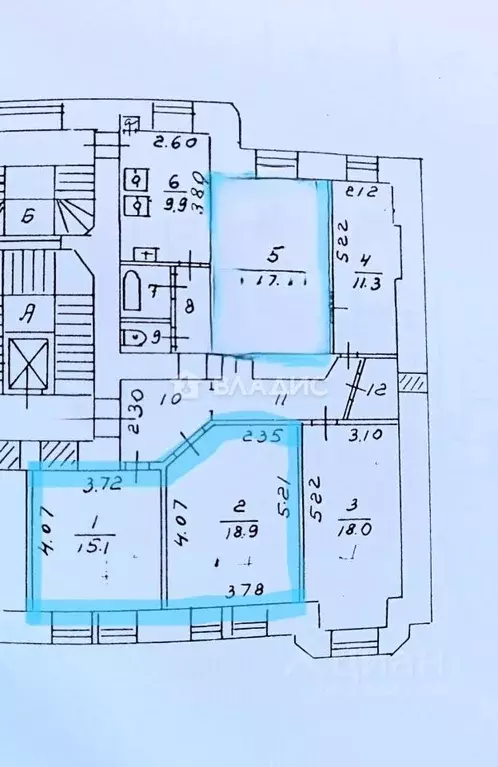 Комната Москва Большой Сергиевский пер., 11 (34.1 м) - Фото 1