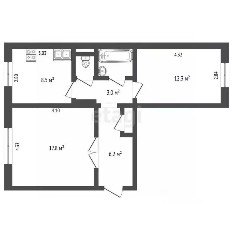 2-к кв. Свердловская область, Первоуральск муниципальный округ, пос. ... - Фото 1