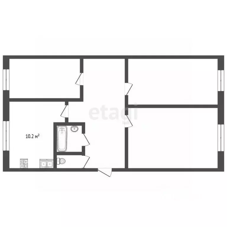 3-к кв. Белгородская область, Грайворон ул. Кирова, 38 (72.76 м) - Фото 2