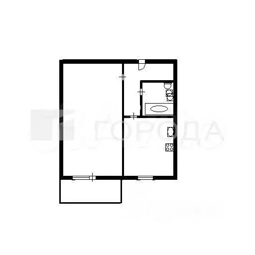 1-к. квартира, 30 м, 6/9 эт. - Фото 0