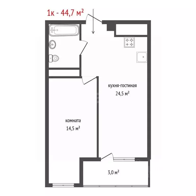 1-к кв. Свердловская область, Екатеринбург Уктус жилрайон, Светлый ... - Фото 1