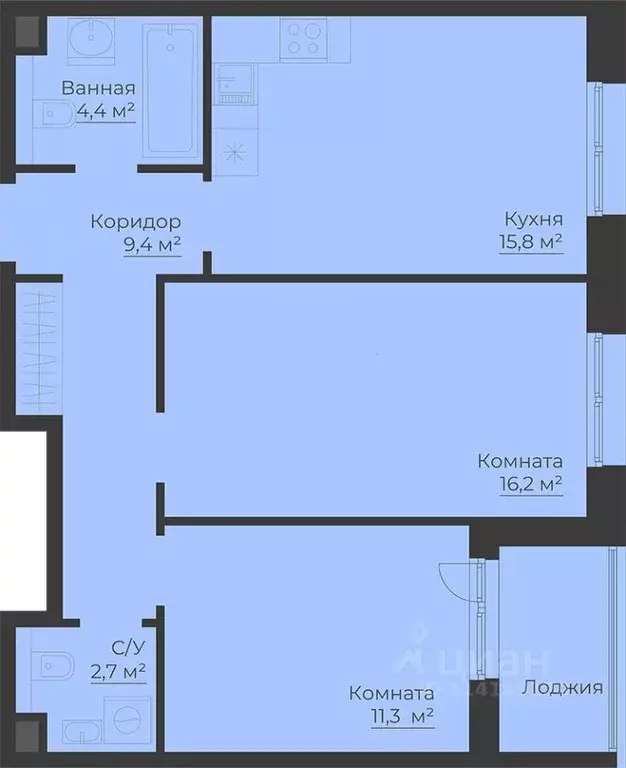 2-к кв. Ярославская область, Рыбинск Западный п/р, Малиновский Квартал ... - Фото 0