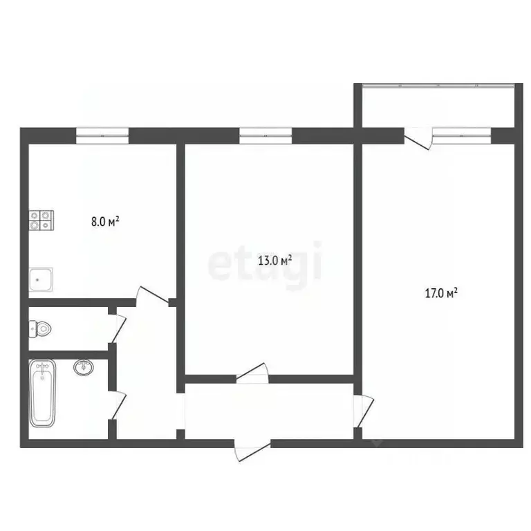 2-к кв. Ярославская область, Рыбинск просп. 50 лет Октября, 14 (49.9 ... - Фото 2